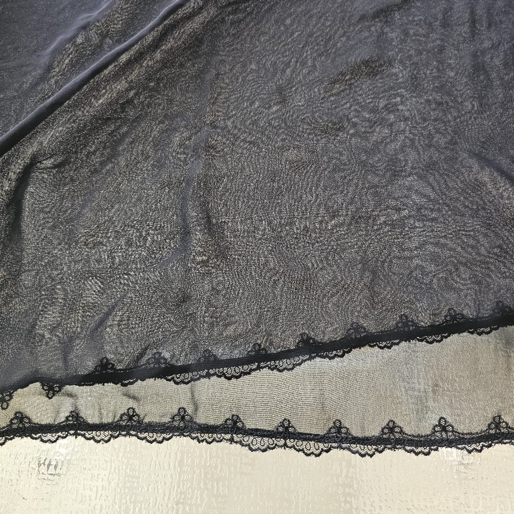 Dentelle Black Lace Sheer Babydoll 3X Plus Size Mesh Lingerie Nightgown - Picture 3 of 8